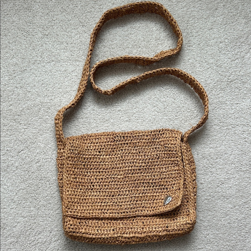 Helen Kaminski Raffia Woven Crossbody Bag in Natural Tan
